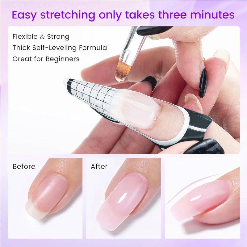 SULLMARNail Forms for Gel Builder Self Adhesive NailExtension Stickers for Poly nail Gel and Acrylic with Tip Sculpting NailForms Nail Art for Home & Salon (Black 200) - Image 2